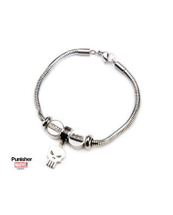 MARVEL - Women's Stainless Steel Punisher Bead Charm Bracelet Set - vue principale