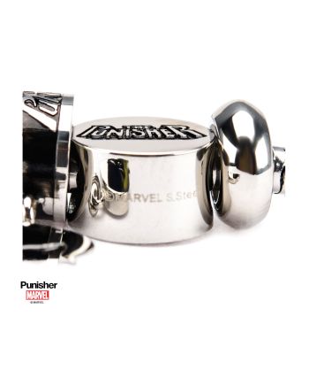 MARVEL - Women's Stainless Steel Punisher Bead Charm Bracelet Set - vue de face