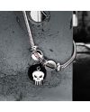 MARVEL - Women's Stainless Steel Punisher Bead Charm Bracelet Set - vue de profil