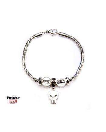 MARVEL - Women's Stainless Steel Punisher Bead Charm Bracelet Set - vue de dos