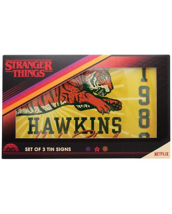 STRANGER THINGS - Set de 3 Plaques en Métal - vue du packaging