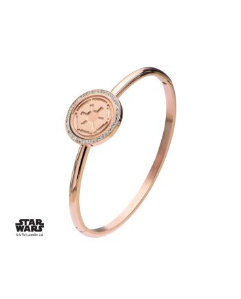 STAR WARS - Rose Gold PVD Plated Empire Symbol with CZ Bangle Bracelet - vue principale