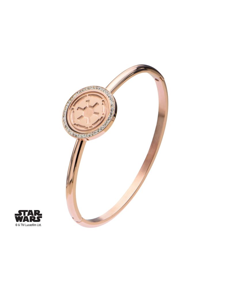 STAR WARS - Rose Gold PVD Plated Empire Symbol with CZ Bangle Bracelet - vue principale