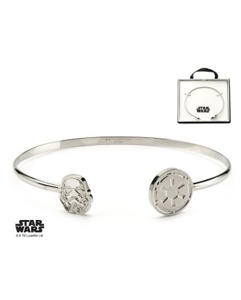 STAR WARS - Women's Stainless Steel Stormtrooper Cuff Bangle Bracelet - vue de face