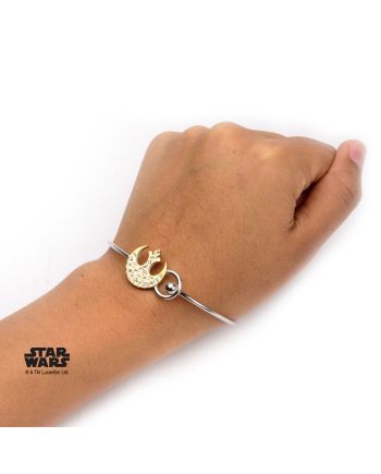 STAR WARS - Rebel Alliance Symbol with Clear Gem Bangle Bracelet - vue de dos