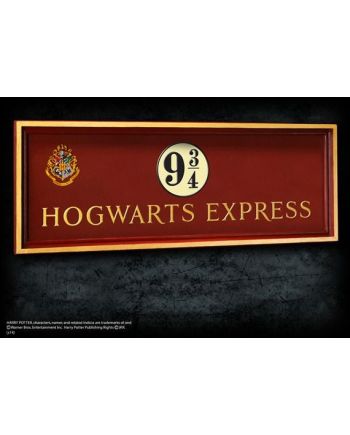 HARRY POTTER - Plaque Poudlard Express Quai 9 3/4 - vue de face