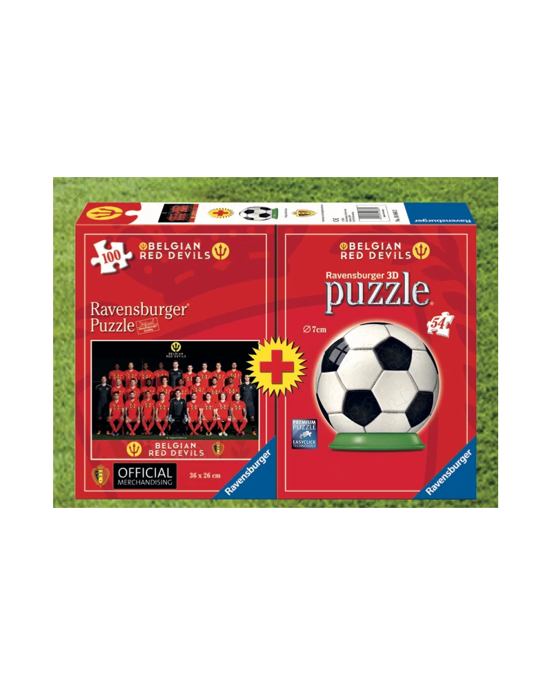 BELGIAN RED DEVILS 2018 - Bi-Pack Puzzle 100p + Puzzle 3D - vue principale