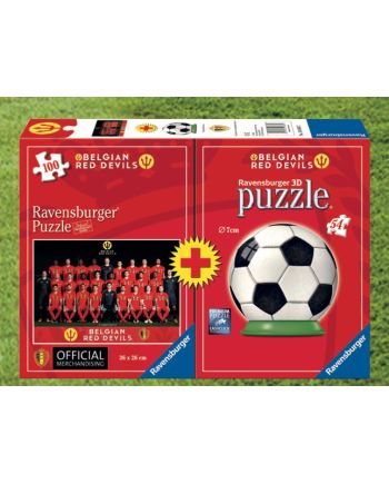BELGIAN RED DEVILS 2018 - Bi-Pack Puzzle 100p + Puzzle 3D - vue de face