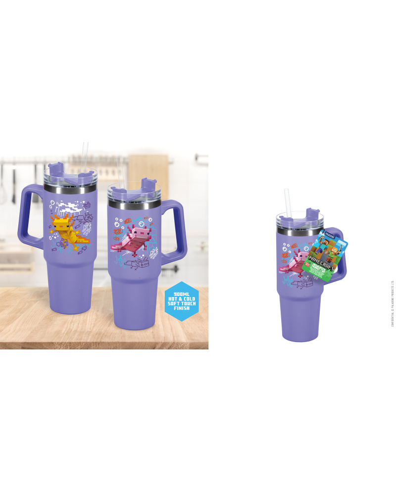 MINECRAFT - Purple - Travel Mug XL 900ml with straw