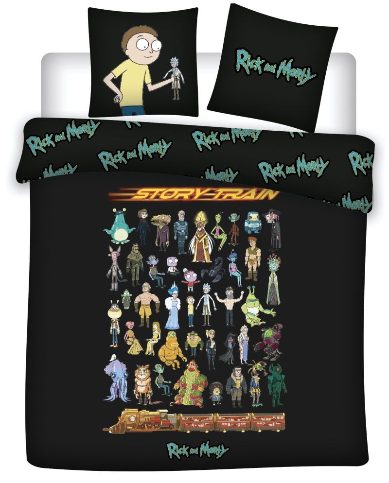 RICK & MORTY - Parure de lit 240x220cm - Story Train '100% Coton' - vue principale