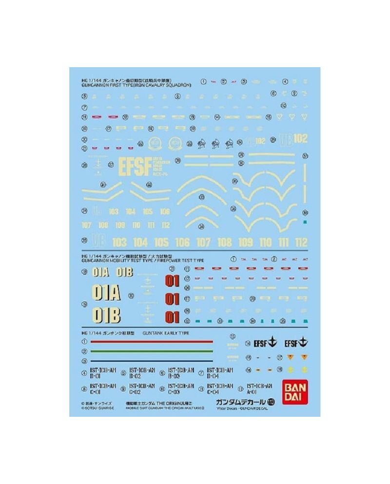 GUNDAM - GUNDAM DECAL 113 - Mobile Suit Gundam The Origin Multiuse 2 - vue principale