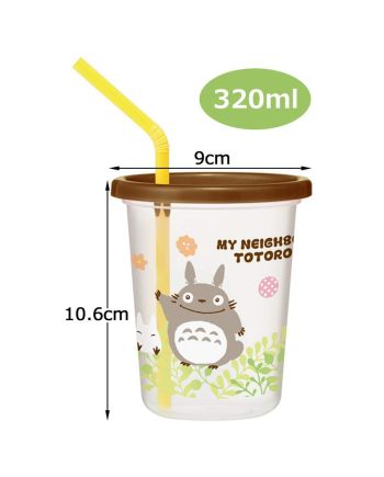 STUDIO GHIBLI - Totoro - Set de 3 Gobelet avec paille 320ml - vue de face