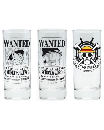 ONE PIECE - Luffy Zoro & Skull - Set de 3 Verres - vue principale