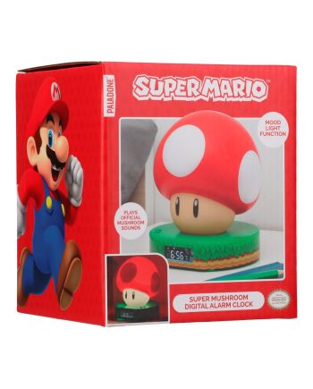 SUPER MARIO - Super champignon - Réveil 12cm - vue de profil