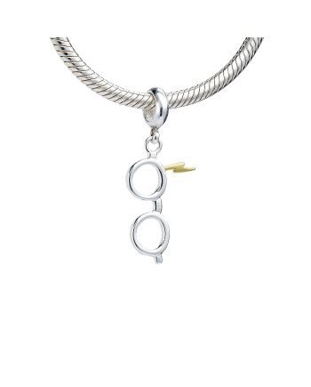 HARRY POTTER - Eclair & Lunettes - Charme Pendentif pour Bracelet - vue de face