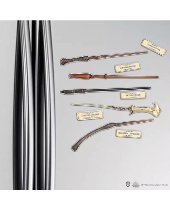 HARRY POTTER - Baguettes 01 - Planche de 10 magnets en mousse - vue de face