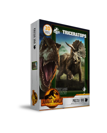JURASSIC WORLD - Triceratops Poster - Puzzle 3D Effect 100P - vue principale