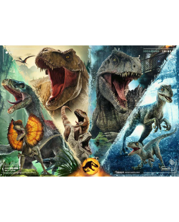JURASSIC WORLD 3 - Puzzle 100P XXL - Les espèces de dinosaures - vue de face