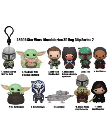 STAR WARS - Mandalorian Series 2 - 3D Foam Bag Clip (Display 24 Pcs) - vue de face