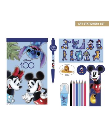 DISNEY 100 ANS - Boîte de Papeterie - 12 pc. - vue de face
