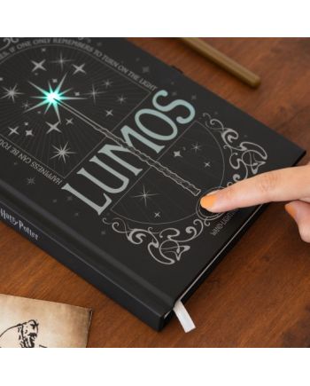 HARRY POTTER - Lomus - Notebook Premium Lumineux + Stylo Baguette - vue de profil