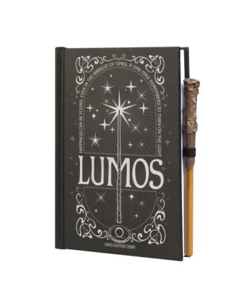 HARRY POTTER - Lomus - Notebook Premium Lumineux + Stylo Baguette - vue de detail