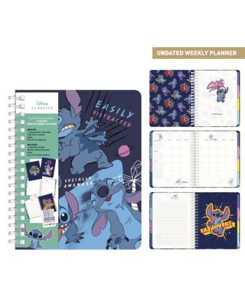 STITCH - Agenda Hebdomadaire Non Daté + Intercalaires + Stickers - vue principale