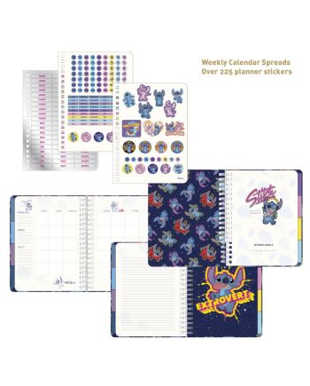 STITCH - Agenda Hebdomadaire Non Daté + Intercalaires + Stickers - vue de face