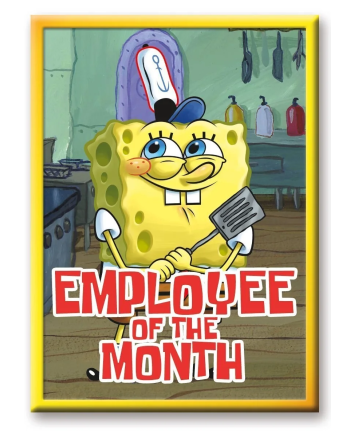 BOB L'EPONGE - Employé du mois - aimant 6.3x8.9cm - vue principale