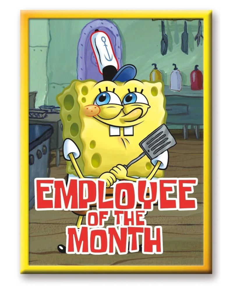 BOB L'EPONGE - Employé du mois - aimant 6.3x8.9cm - vue principale