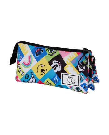 DISNEY 100 Ans - Collage - Trousse Triple '23x11x7cm' - vue de profil
