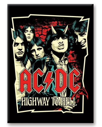 AC/DC - Highway To Hell - aimant 6.3x8.9cm - vue principale