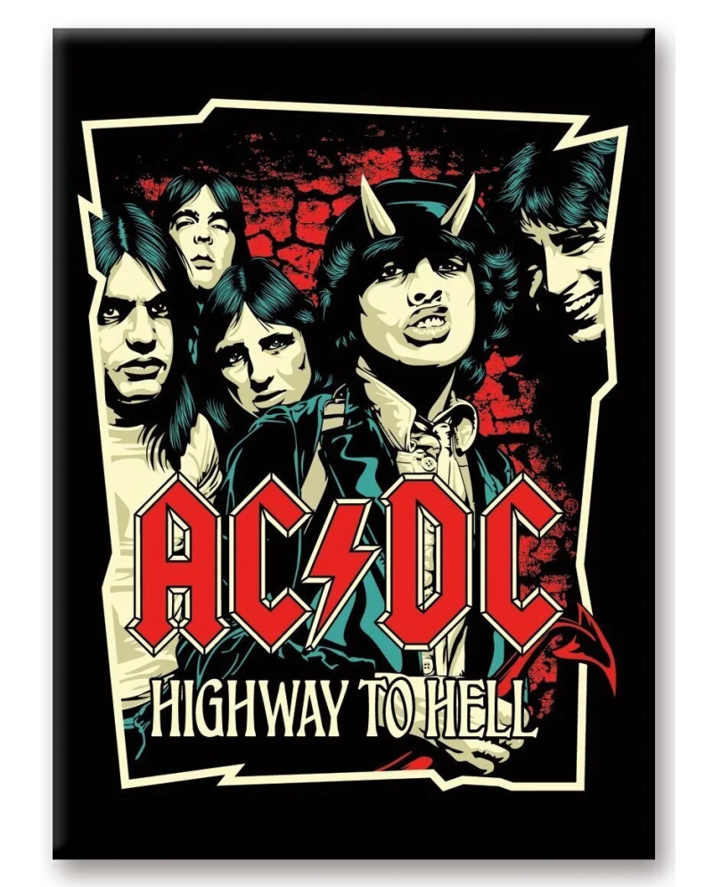 AC/DC - Highway To Hell - aimant 6.3x8.9cm - vue principale