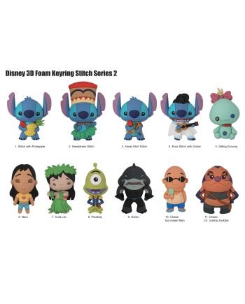 DISNEY - Lilo & Stitch - 3D Foam Bag Clip (Display 24 Pcs) - vue de face
