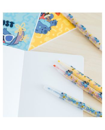 STITCH - Set de Papeterie avec 3 Notebooks A6 - 10pc. - vue de dos