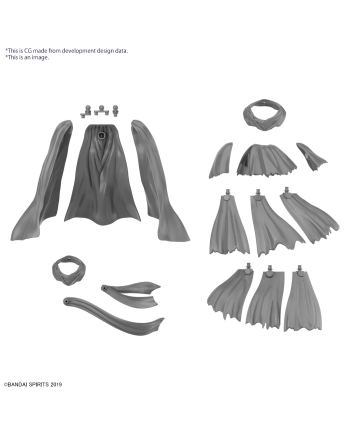 30MM - 1/144 Option Parts Set 14 (Multi Cloth) - Model Kit - vue de profil