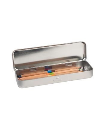 NBX - Trousse Rectangulaire Métalique + 12 Crayons de Couleurs - vue de detail