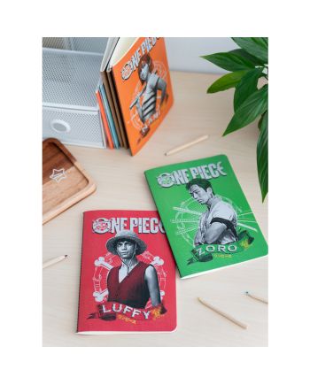 ONE PIECE NETFLIX - Pack de 3 Notebooks - Format A5 - vue de profil