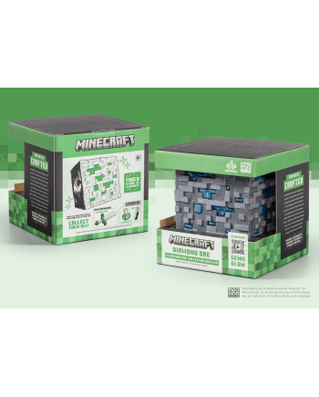 MINECRAFT - Minerai de Diamant Lumineux - Réplique Collector 10cm - vue de profil