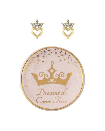 PRINCESSES - Gift Box - Boucles d'Oreilles + Plateau à Bijoux - vue de face