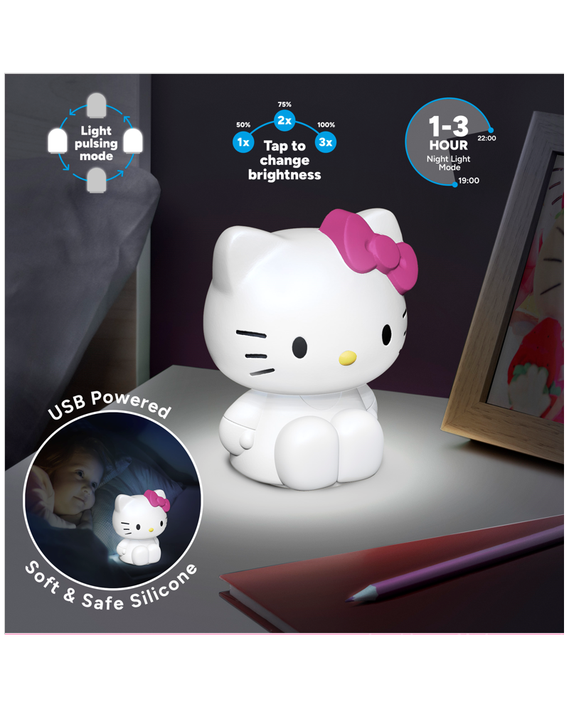 HELLO KITTY - Lampe en Silicone 'SquishyGlo' Rechargeable 18cm - vue principale