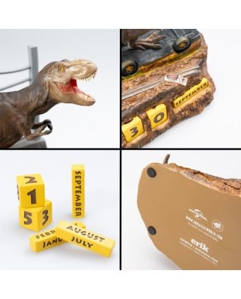 JURASSIC PARK - Calendrier Perpétuel 3D en Résine - vue de dos