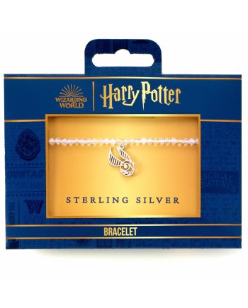 HARRY POTTER - Vif d'Or - Charme en Argent & Bracelet Perles - vue de face