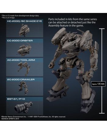ARMORED CORE VI - RaD CC-2000 Orbiter Nightfall - Model Kit - vue de face