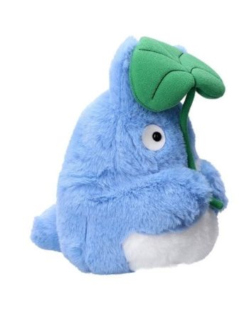 MON VOISIN TOTORO - Totoro Bleu avec feuille - Peluche Nakayoshi - vue de face
