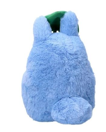 MON VOISIN TOTORO - Totoro Bleu avec feuille - Peluche Nakayoshi - vue de profil