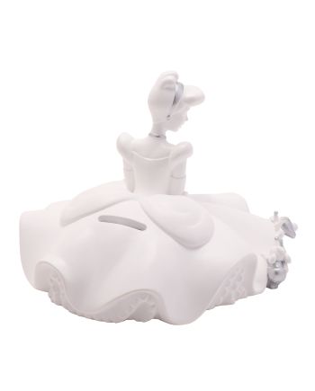 DISNEY - 'White&Silver' - Cendrillon - Tirelire - 14cm - vue de profil