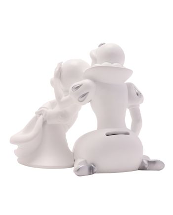 DISNEY - 'White&Silver' - Blanche-Neige & Simplet - Tirelire - 17cm - vue de profil