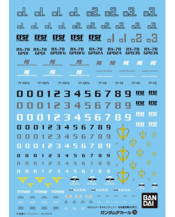 GUNDAM - GUNDAM DECAL 30 - HGUC Multiuse Earth Federation 1 - vue de face
