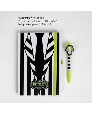 BEETLEJUICE - Pack Premium Notebook A5 + Stylo-Bille - vue de face